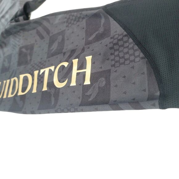 Harry Potter HOGWARTS Women's L Black Gold Leggings High Rise Quidditch NWOT - Picture 2 of 12